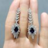 Pırlanta 3,83 Ct Pırlanta & Safir Küpe KP03029
