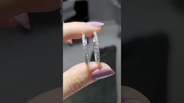2.24 Ct Inside-and-Outside Set Hoop Diamond Earrings product video
