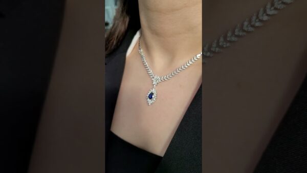 Pırlanta 4,25 Ct Pırlanta & Safir Gerdanlık ürün videosu