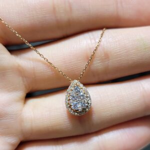 Pırlanta 0,47 Ct Damla Model Rose Kolye KR00946