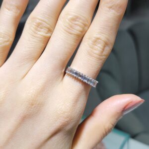 Pırlanta 0,50 Ct Baget Kesim Yarımtur Yüzük YZ10612