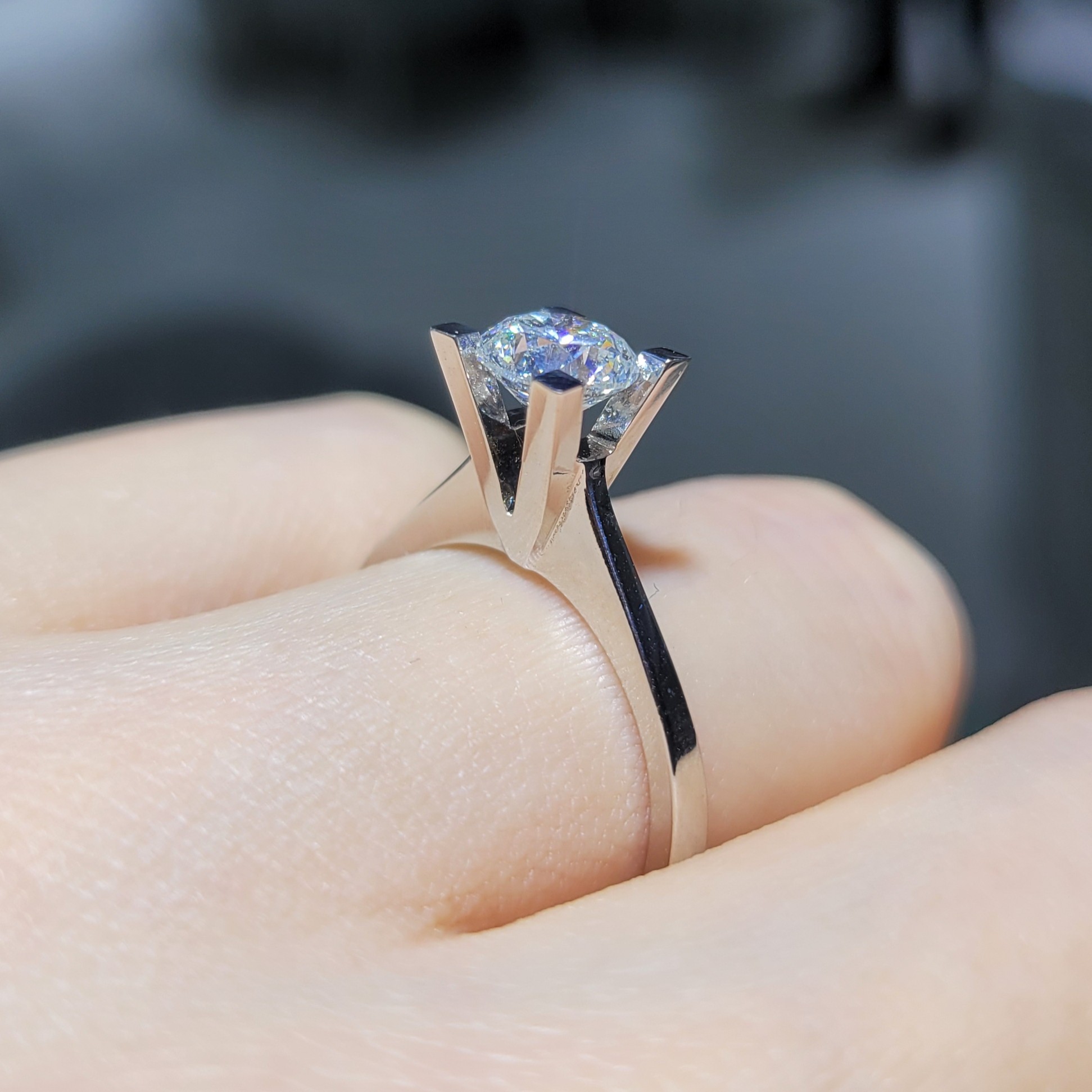 Pırlanta 0,96 Ct HRD Sertifikalı Tektaş Yüzük YZ10830-2