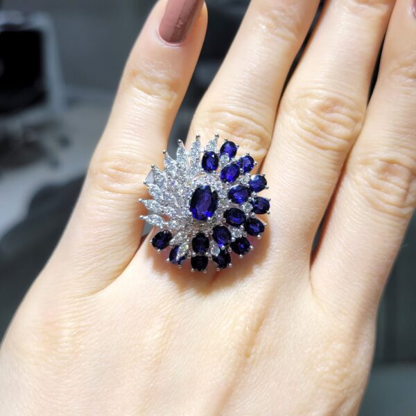 Pırlanta 5,56 Ct Pırlanta & Safir Yüzük KR00941