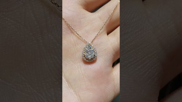 0.47 Ct Pear-Cut Design Rose Diamond Necklace product video