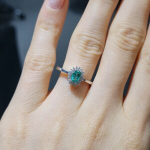 Pırlanta 0,54 Ct Pırlanta & Zümrüt Yüzük ZL03216