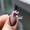Pırlanta 0,72 Ct Pırlanta & Yakut Yüzük