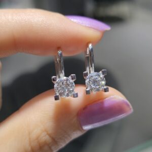 Pırlanta 1,40 Ct HRD Sertifikalı Tektaş Küpe KP03008