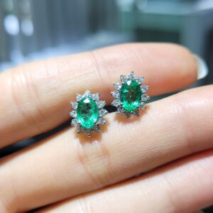 Pırlanta 1,51 Ct Pırlanta & Zümrüt Küpe KP03062