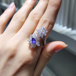 Pırlanta 3,20 Ct Pırlanta & Safir Yüzük KR00964