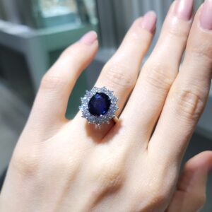 Pırlanta 5,39 Ct Pırlanta & Safir Yüzük YZ10860