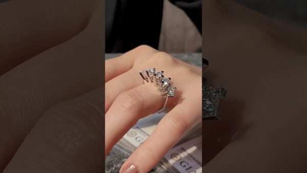 1.82 Ct E-F-Colour GIA-Certified Five-Stone Diamond Ring product video