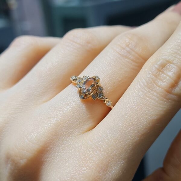 Pırlanta 0,52 Ct Pırlnta & Morganit Yüzük KR00980
