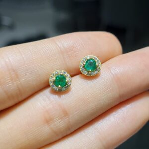Pırlanta 0,51 Ct Pırlanta & Zümrüt Küpe ZL03256