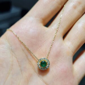 Pırlanta 0,56 Ct Pırlanta & Zümrüt Kolye ZL03253