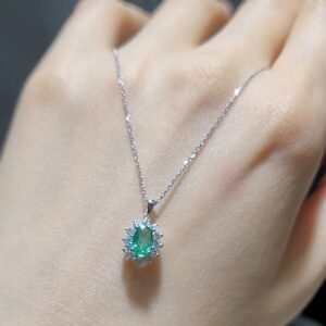 Pırlanta 0,62 Ct Pırlanta & Zümrüt Kolye KL03050