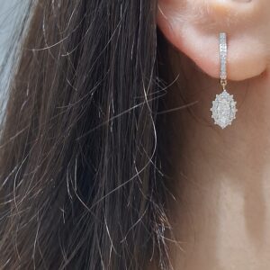 Pırlanta 0,65 Ct Markiz Kesim Küpe KR01007