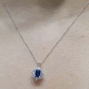 Pırlanta 0,78 Ct Pırlanta & Safir Kolye ZL03254
