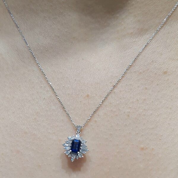 Pırlanta 0,78 Ct Pırlanta & Safir Kolye ZL03254