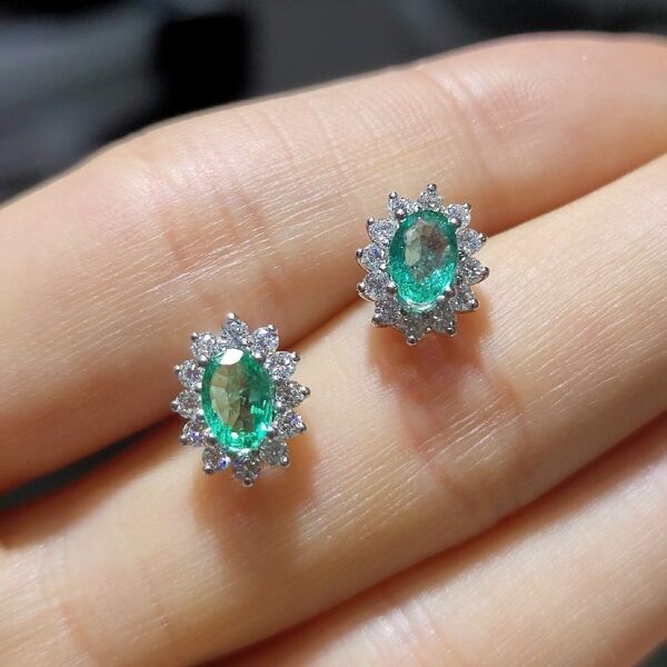 Pırlanta 1,35 Ct Pırlanta & Zümrüt Küpe KP03018