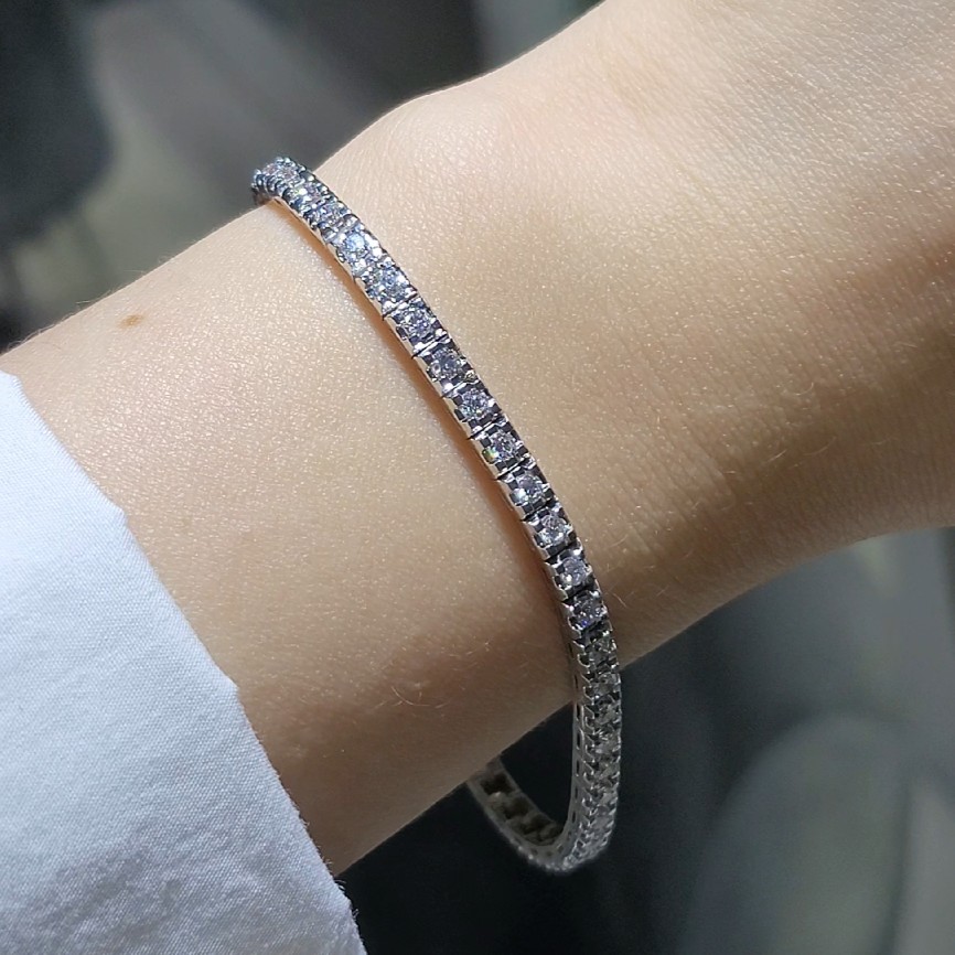 Pırlanta 2,00 Ct Takoz Tırnak Suyolu Bileklik BL01507