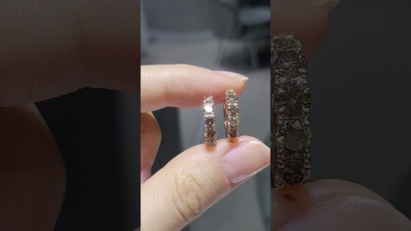 Pırlanta 1,52 Ct Brown Taş Halka Küpe ürün videosu