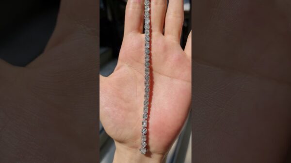 3.27 Ct Baguette Ve Round-Cut Diamond Bracelet product video