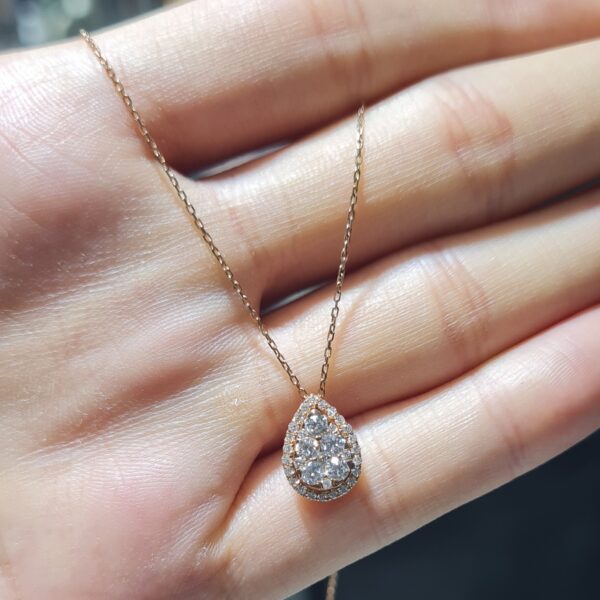 Pırlanta 0,47 Ct Coronet Damla Kolye KR01013