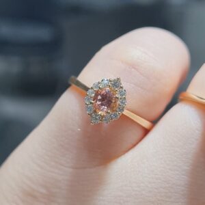 Pırlanta 0,49 Ct Pırlanta & Pembe Turmalin Yüzük AKL0225
