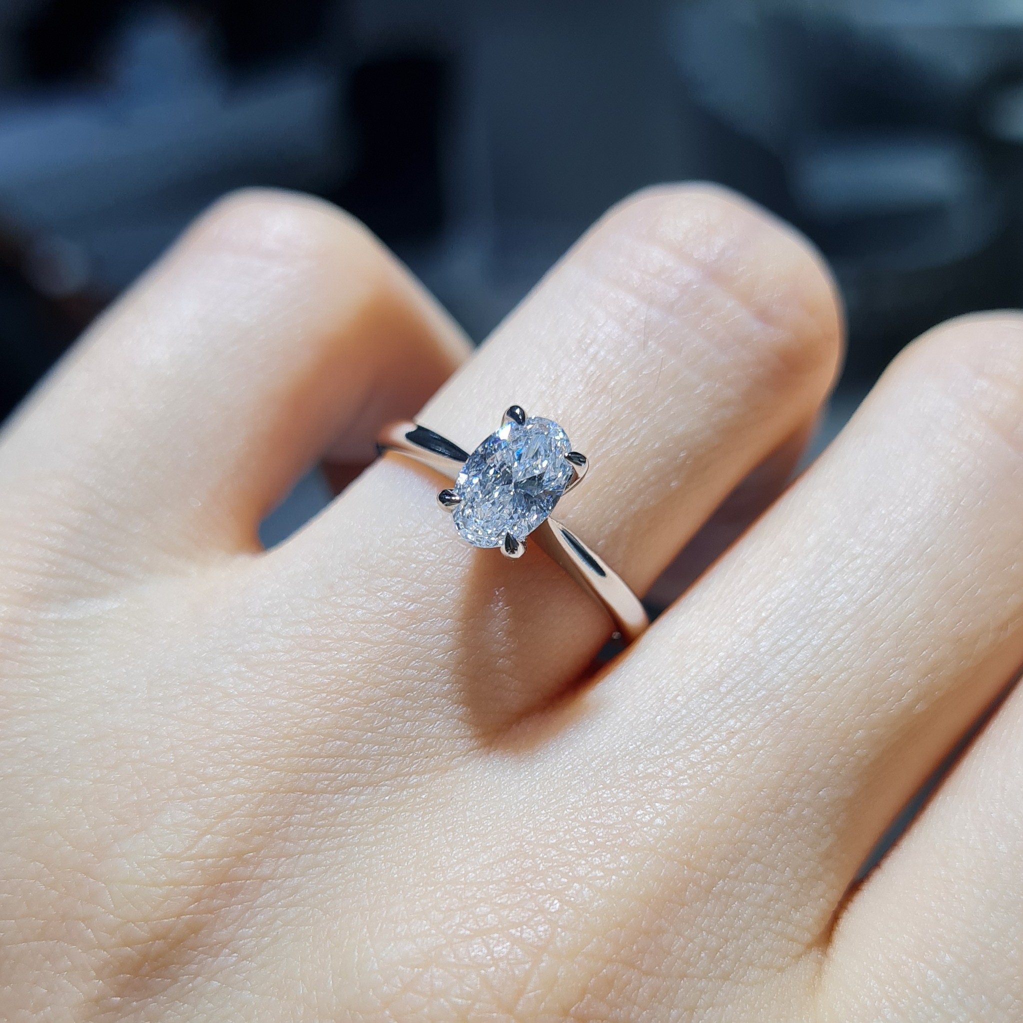 Pırlanta 0,73 Ct HRD Sertifikalı Oval Tektaş Yüzük YZ11080