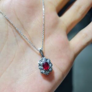 Pırlanta 0,86 Ct Pırlanta & Yakut Kolye MRT0011
