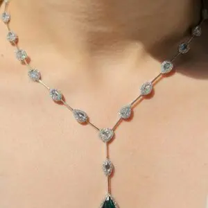 Pırlanta 10,63 Ct Pırlanta & Zümrüt & Elmas Gerdanlık ZL03277
