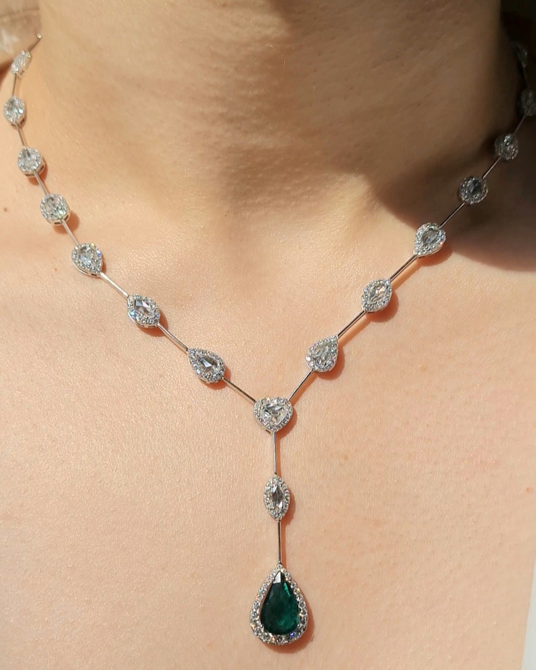 Pırlanta 10,63 Ct Pırlanta & Zümrüt & Elmas Gerdanlık ZL03277