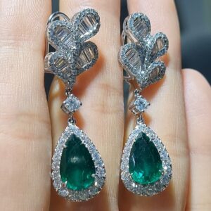 Pırlanta 10,71 Ct Pırlanta & Zümrüt Küpe ZL03270