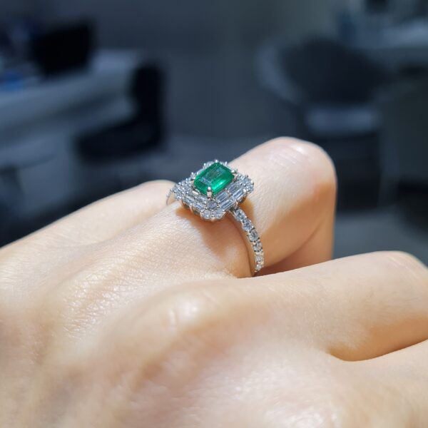 Pırlanta 1,23 Ct Pırlanta & Zümrüt Yüzük ZL03261-2
