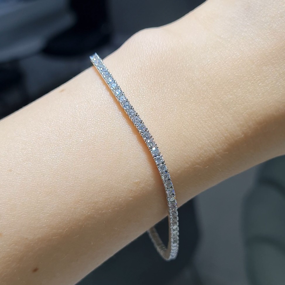 Pırlanta 3,28 Ct Tel Tırnak Suyolu Bileklik BL01512