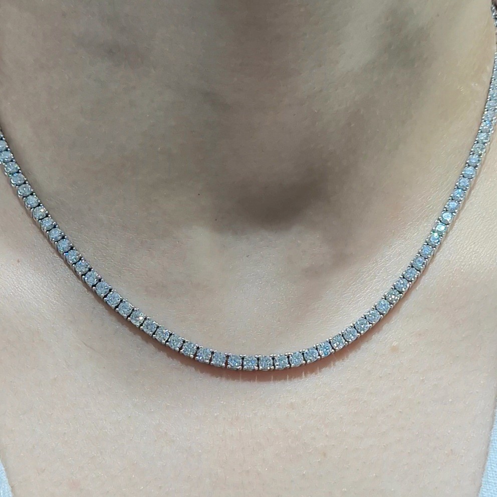 Pırlanta 6,44 Ct HRD Sertifikalı Tel Tırnak Suyolu Gerdanlık GR00493