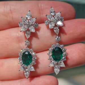 Pırlanta 7,21 Ct Pırlanta & Zümrüt Küpe ZL03271