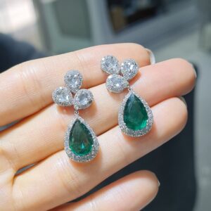 Pırlanta 7,43 Ct Pırlanta & Zümrüt & Elmas Küpe ZL03273