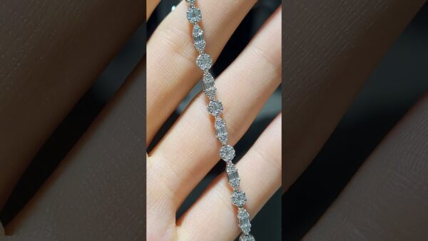 2.28 Ct Baguette & Round Set Diamond Bracelet product video