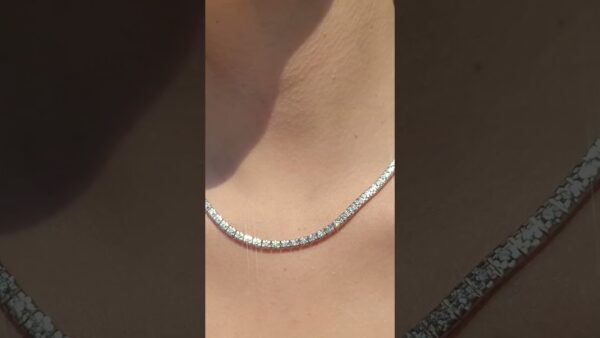 3.09 Ct Square Prong Tennis Diamond Necklace product video