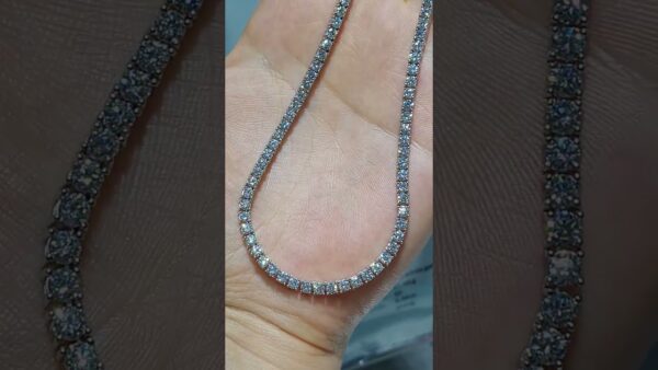 6.44 Ct HRD-Certified Wire-Prong Tennis Diamond Necklace product video