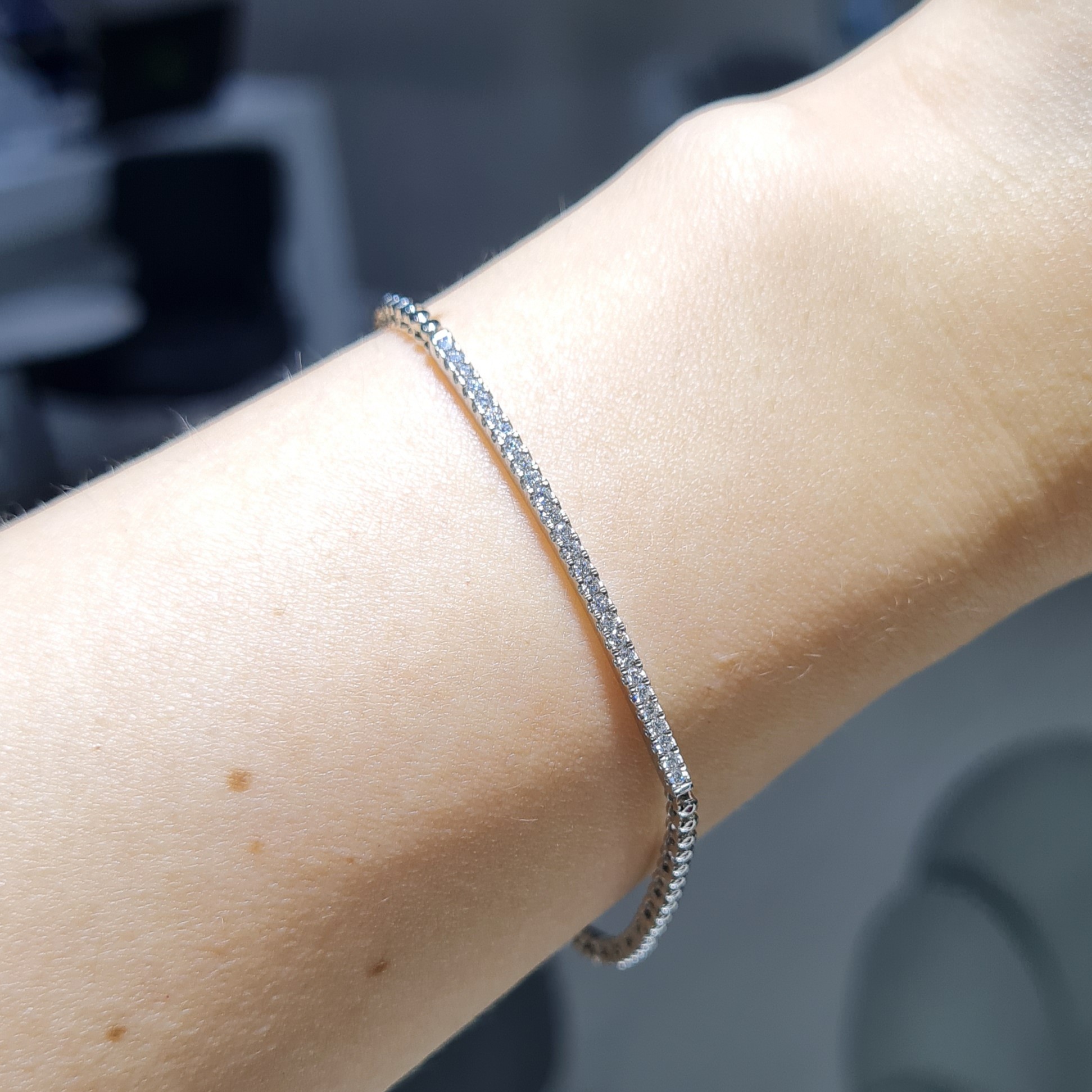 Pırlanta 0,29 Ct Yarım Suyolu Bileklik BL01450