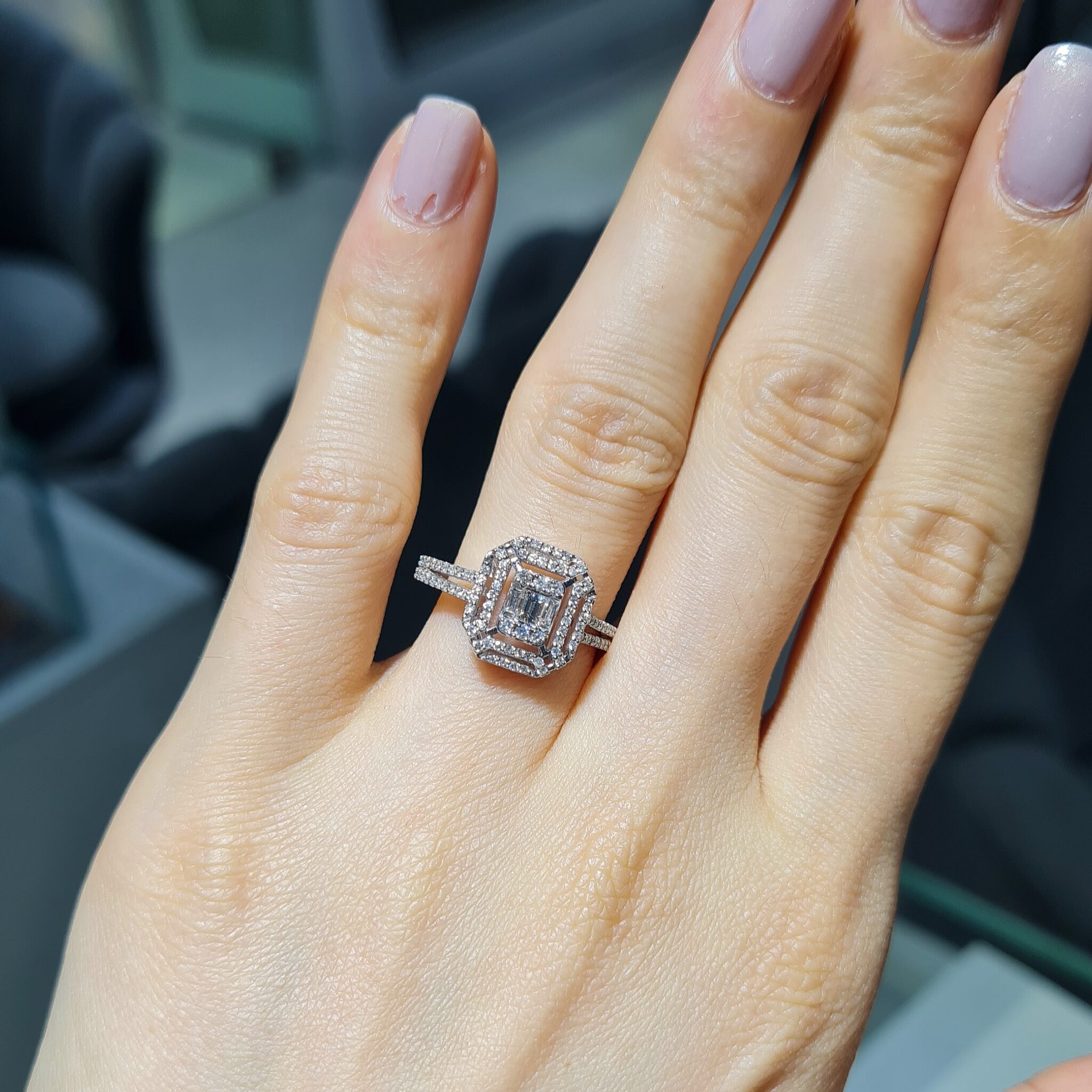 Pırlanta 0,53 Ct Baget Yüzük