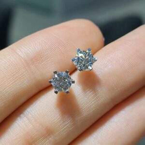 Pırlanta 1,00 Ct GIA Sertifikalı Altı Tırnak Tektaş Küpe KP02975