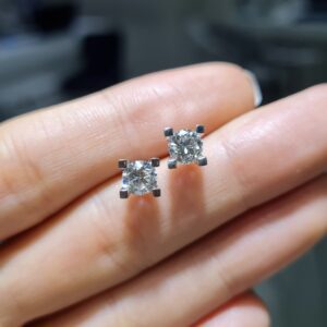 Pırlanta 1,40 Ct HRD Sertifikalı Tektaş Küpe