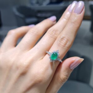 Pırlanta 1,46 Ct Pırlanta & Zümrüt Yüzük
