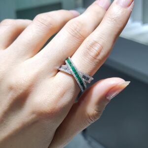 Pırlanta 1,66 Ct Pırlanta & Zümrüt Yüzük KR01060