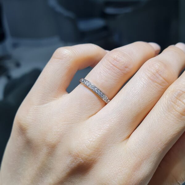 Pırlanta 0,12 Ct Yarımtur Yüzük KR01077