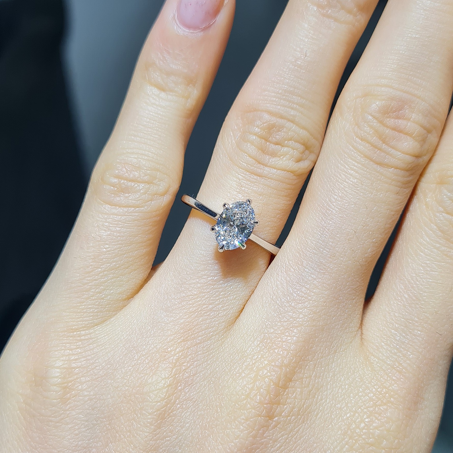 Pırlanta 1,00 Ct GIA Sertifikalı Oval Tektaş Yüzük YZ11223