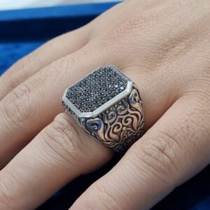 Pırlanta 1,90 Ct Siyah Pırlantalı Gümüş Yüzük YZ11217